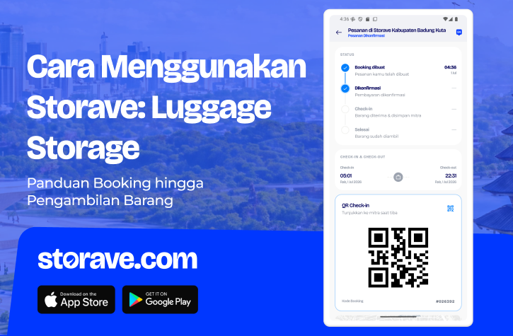 Halaman utama Storave untuk booking layanan luggage storage di Indonesia