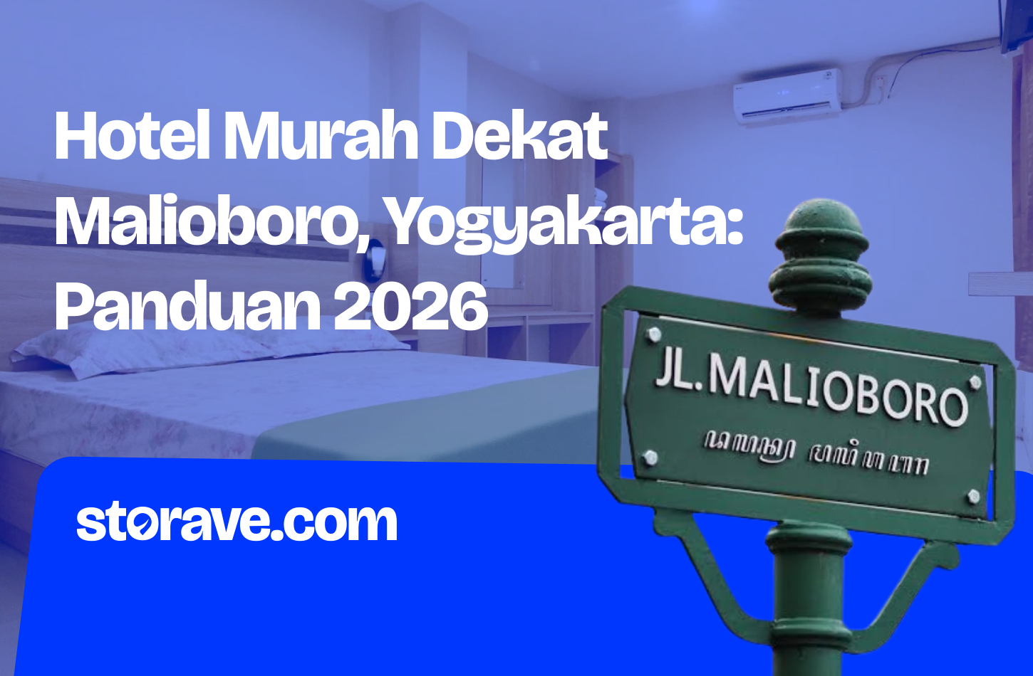 Papan nama jalan bertuliskan Jl. Malioboro di Yogyakarta, lengkap dengan aksara Jawa.
